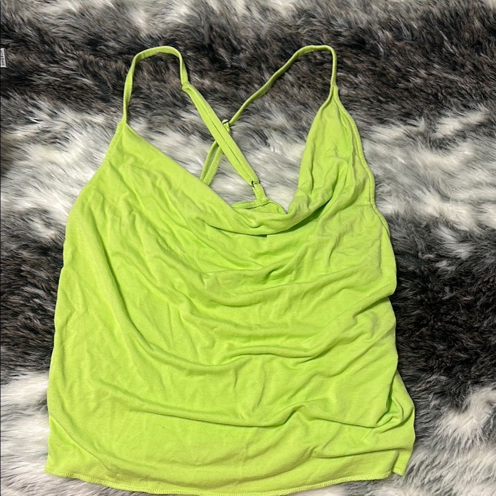 Urban Outfitters Green Cow Neck Tank Top